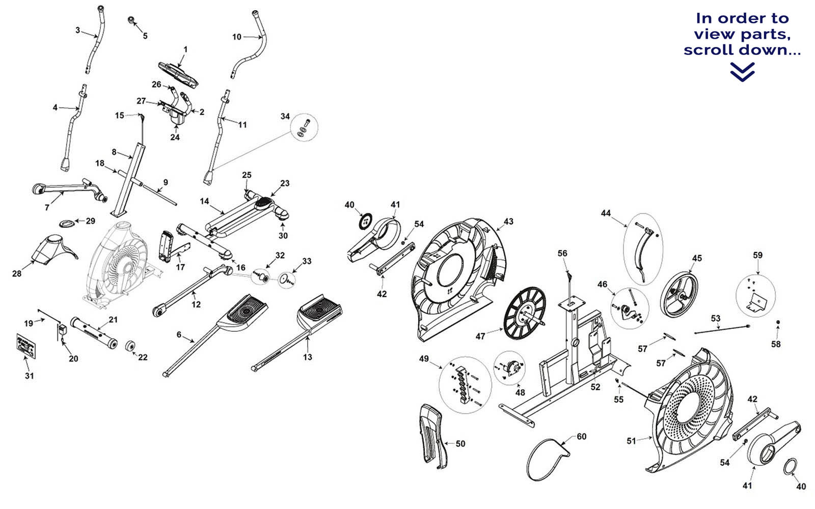Schwinn 430 Elliptical Parts diagram