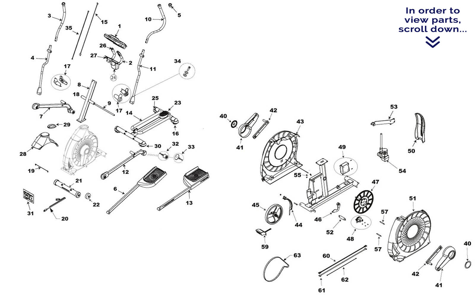 Schwinn 470 Elliptical Parts diagram