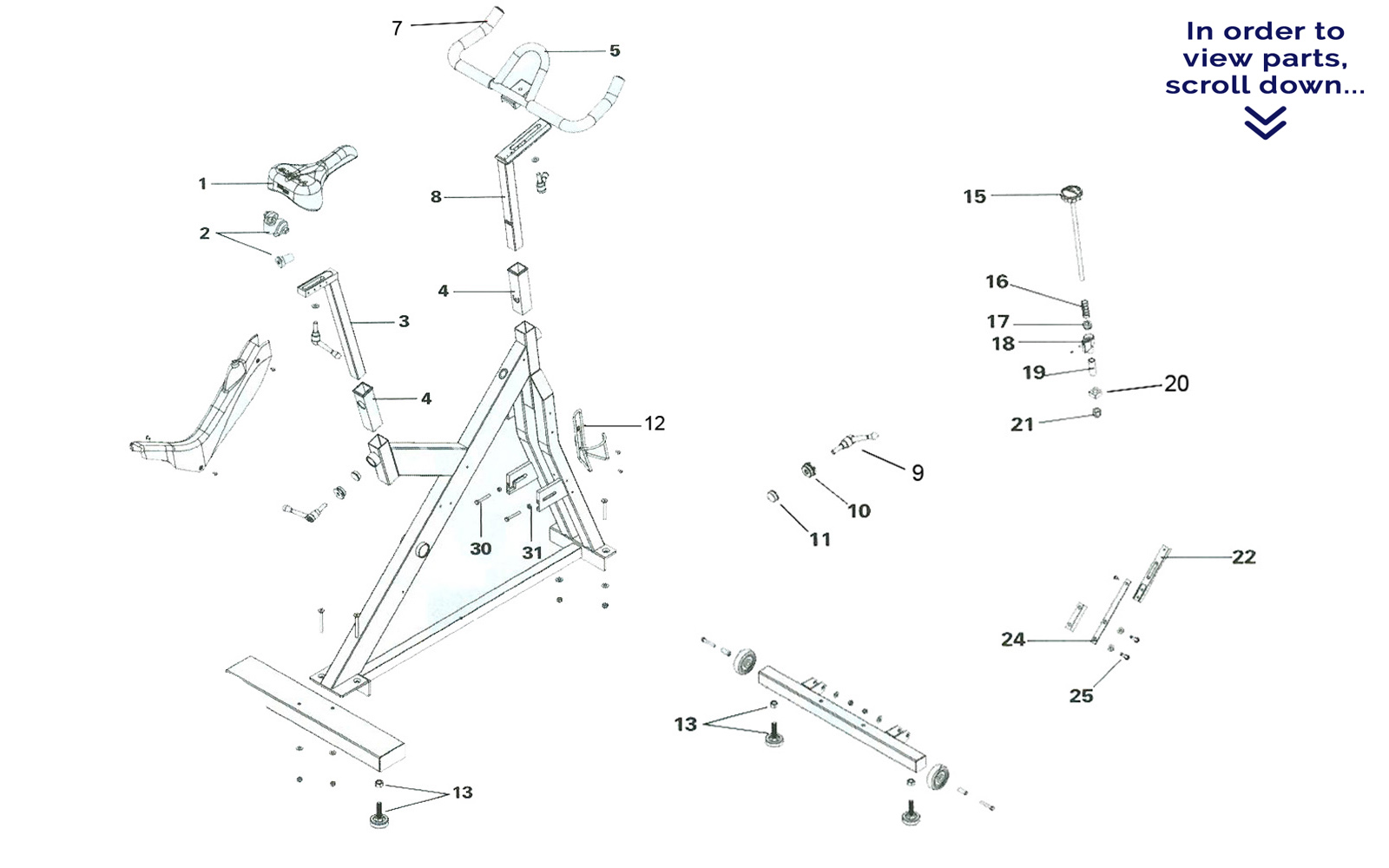 Star Trac V-Bike diagram