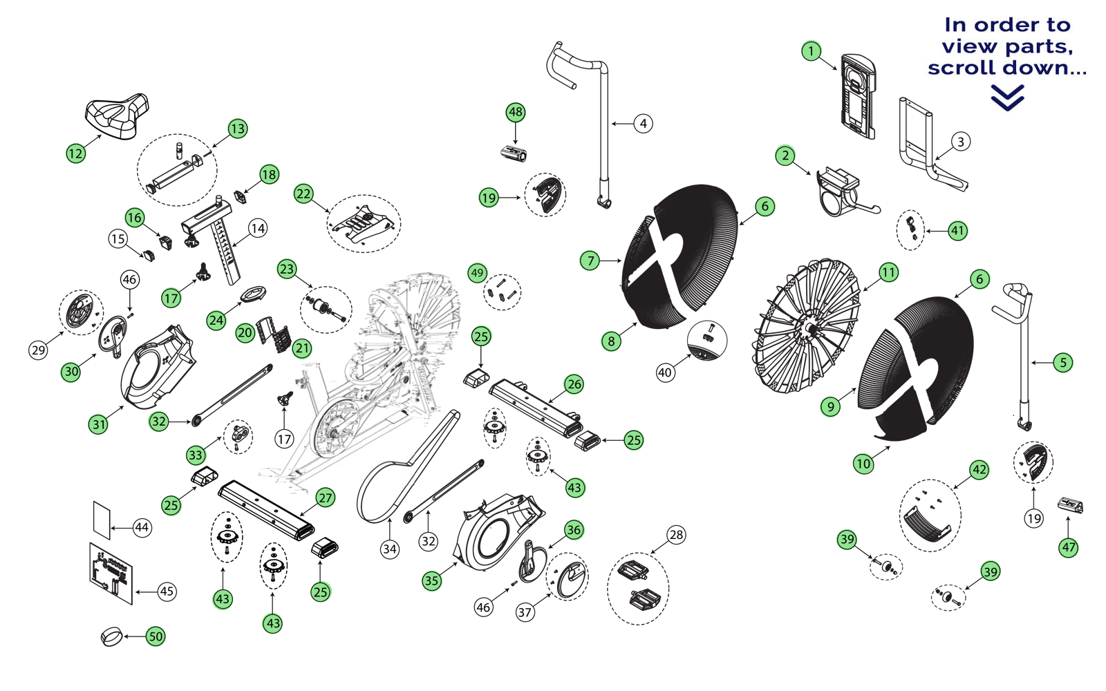 Schwinn Airdyne Pro Repair Parts diagram