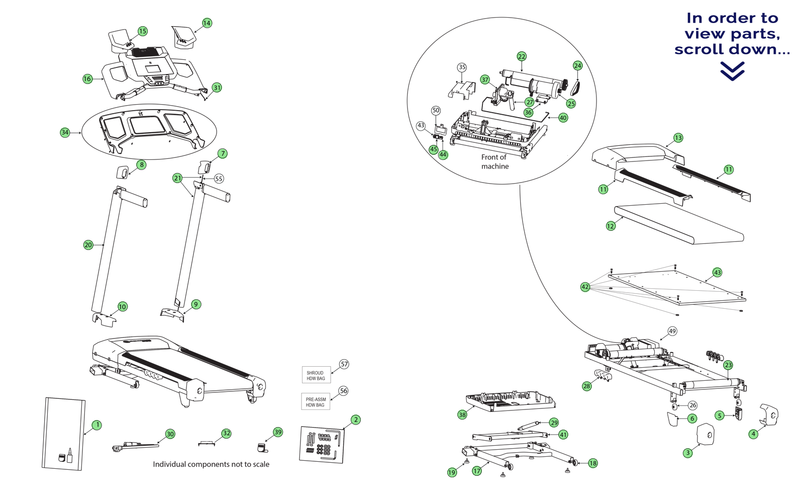 Nautilus T 614 Treadmill diagram