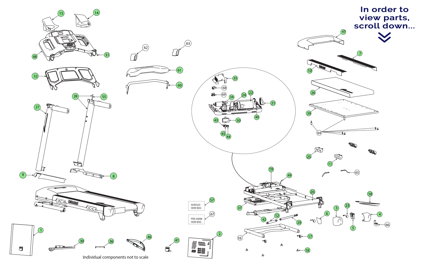Nautilus T 618 Treadmill diagram