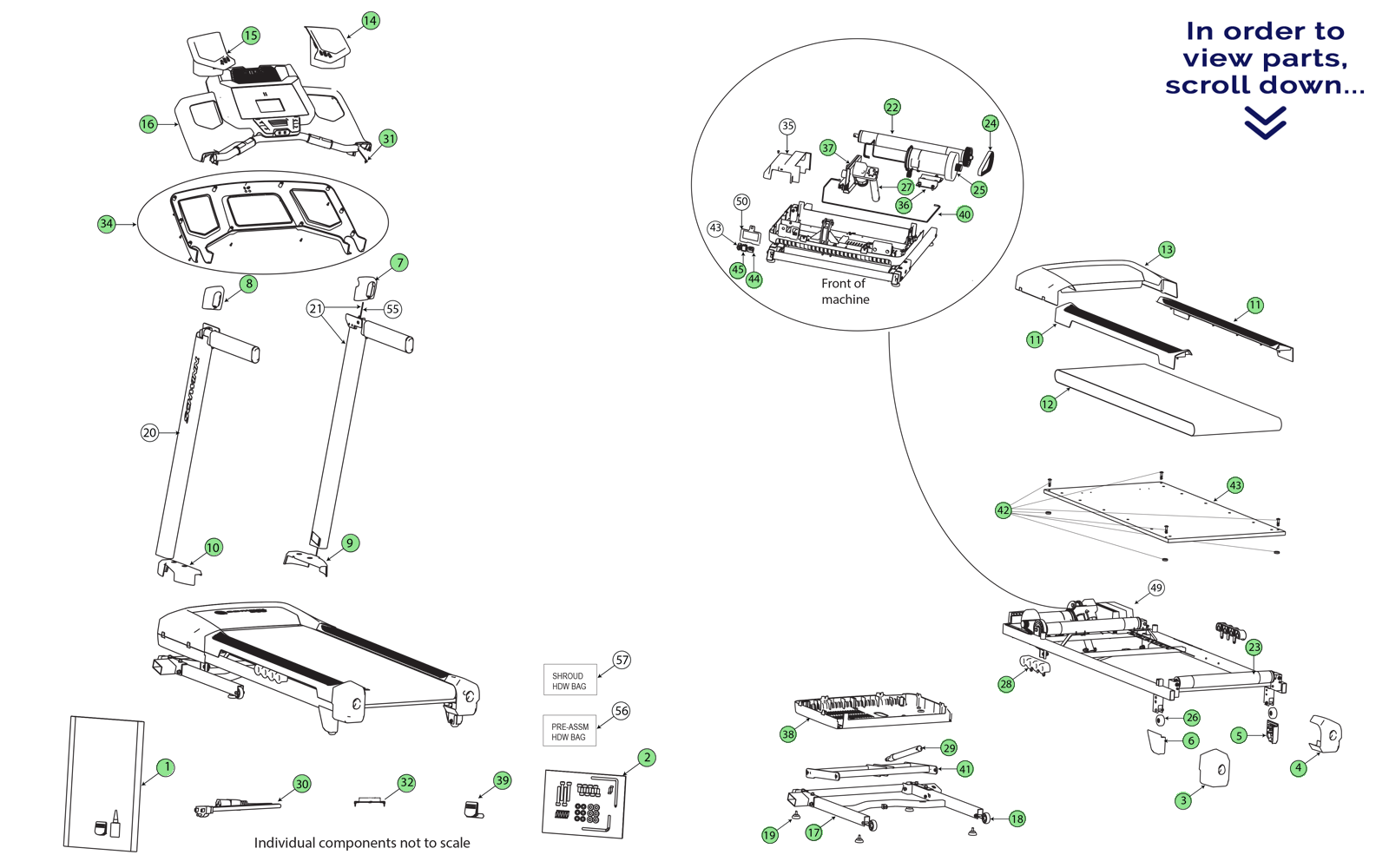 Nautilus T 830 Treadmill diagram