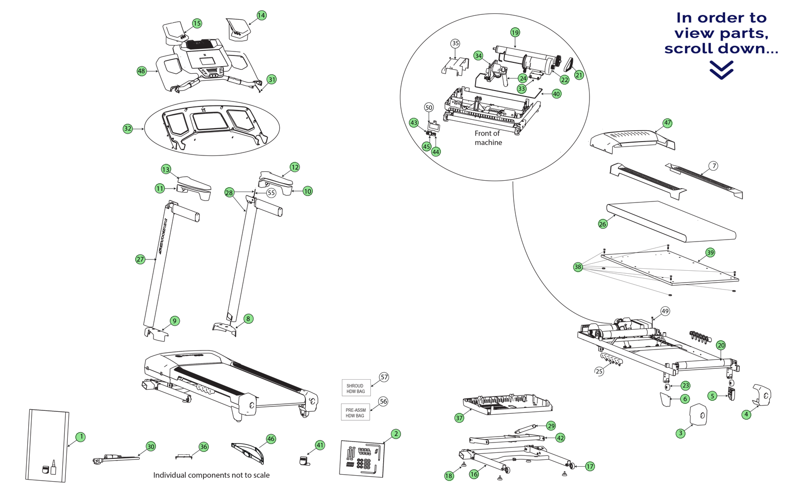 Nautilus T 870 Treadmill diagram