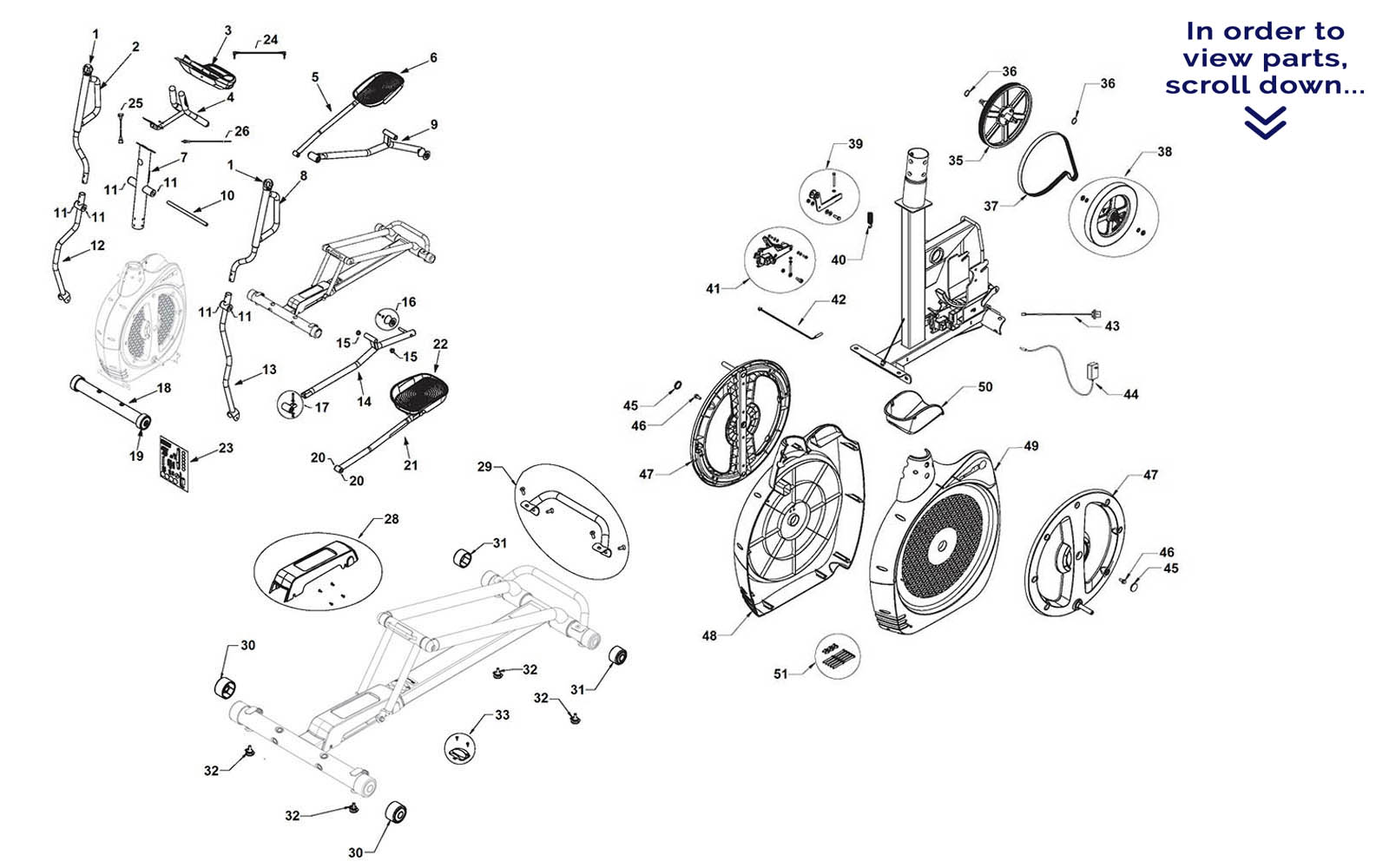Schwinn 450 Elliptical Parts diagram